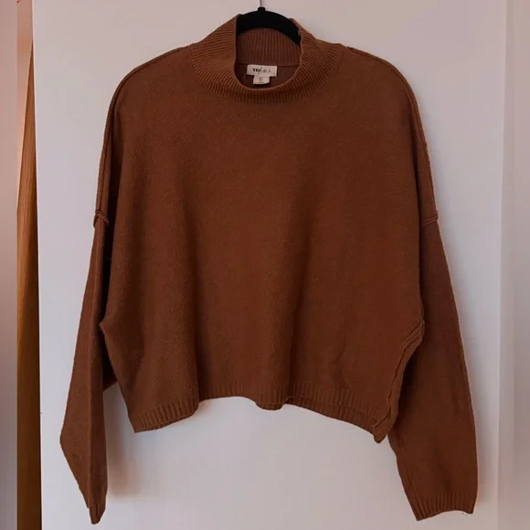 Mocha Brown Mockneck Sweater - Picture 1 of 4
